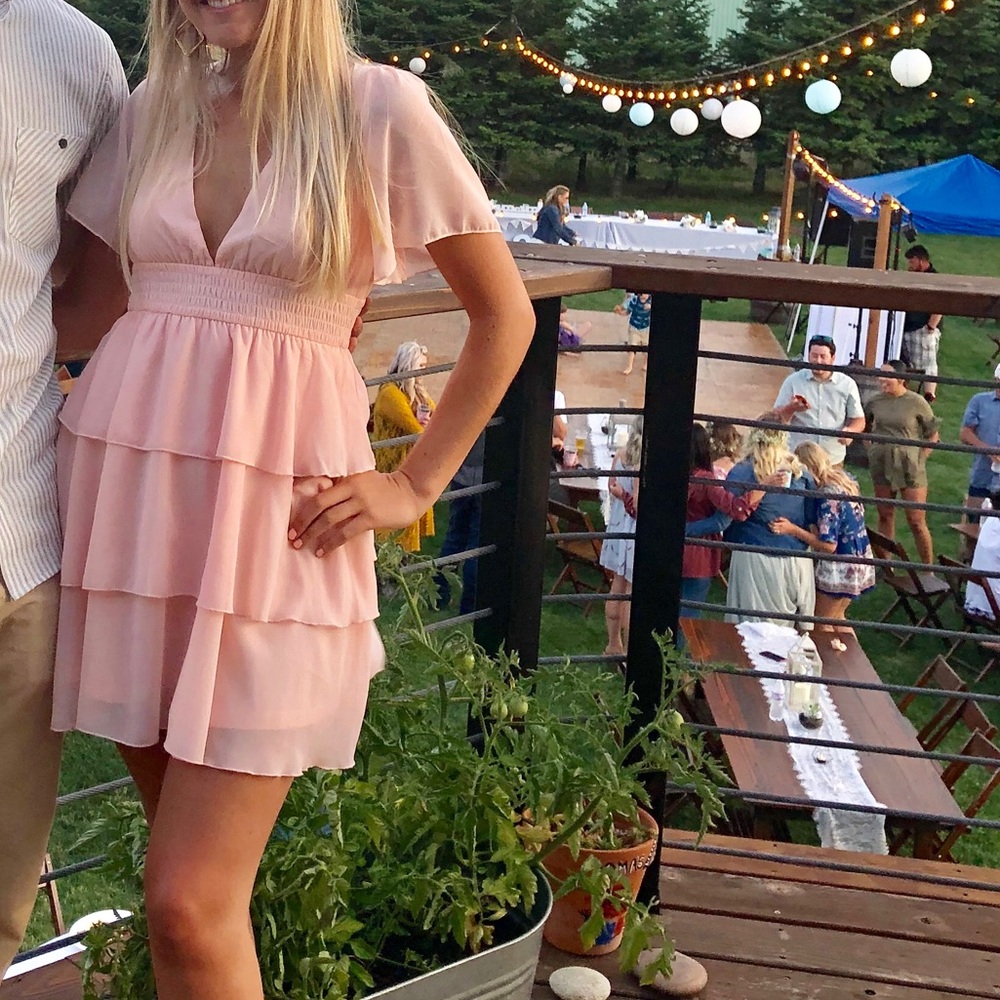 Blush chiffon dress